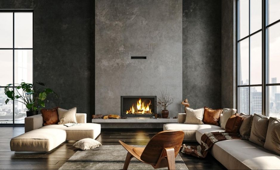 living-room-decor แต่งห้องนั่งเล่นสีเทา