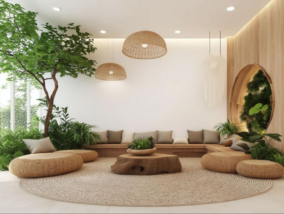 living-room-wood แต่งห้องนังเล่นเฟอร์นิเจอร์ไม้